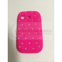 CAPA DE SILICONE SAMSUNG S5301 ROSA COM STRASS